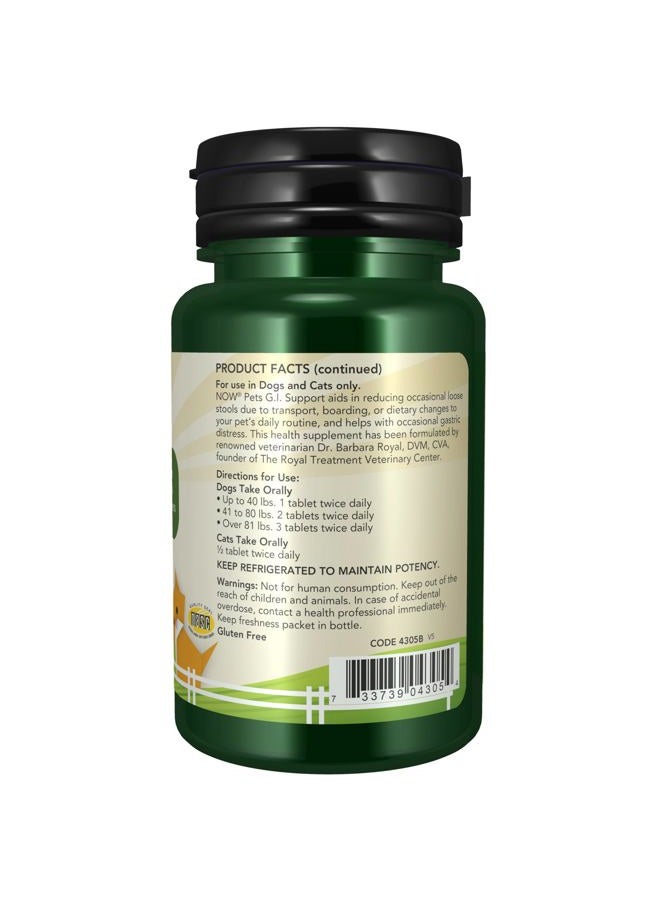 now Foods Pet Health, G.I. Support Supplement, Formulated for Cats & Dogs, NASC Certified, 90 Chewable Tablets - Image 2